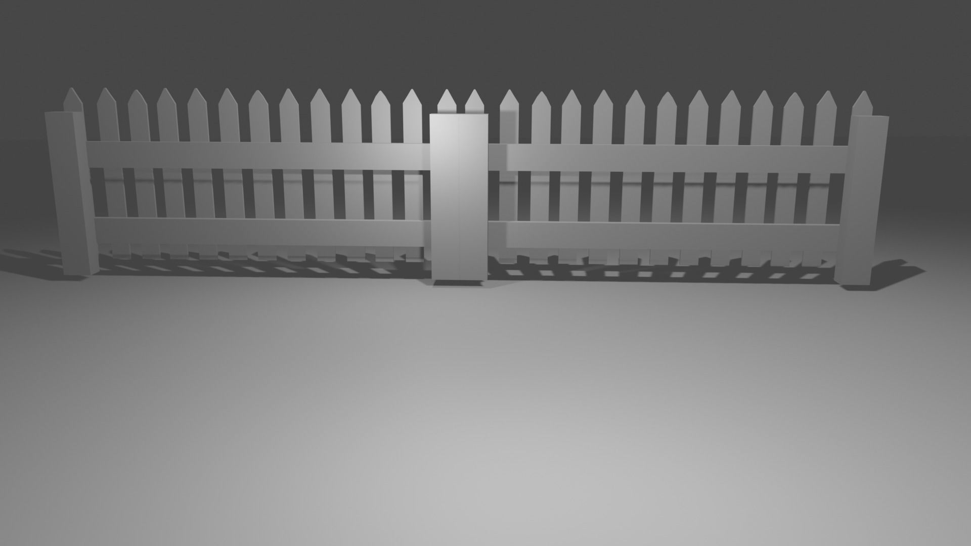 Wood fence lowpoly  Low-poly 3D model_10