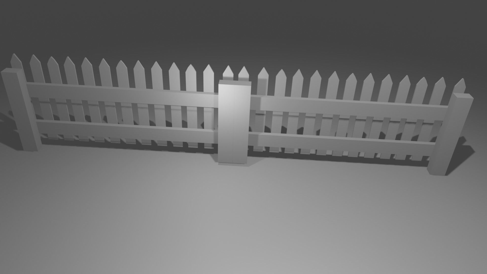 Wood fence lowpoly  Low-poly 3D model_11