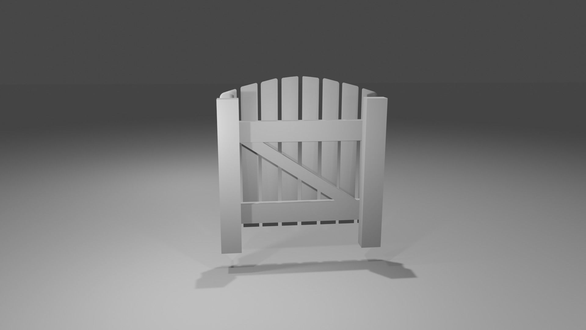 Wood fence lowpoly  Low-poly 3D model_2