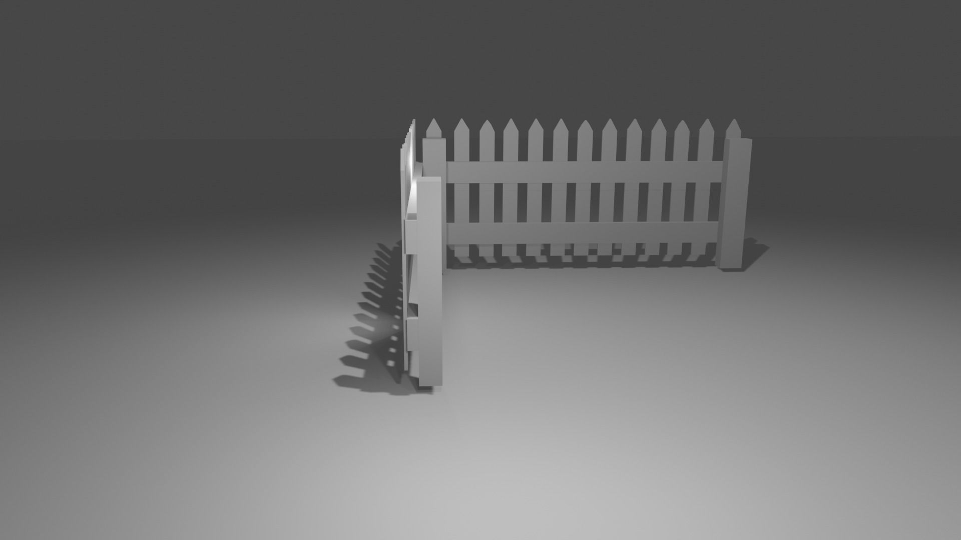 Wood fence lowpoly  Low-poly 3D model_15
