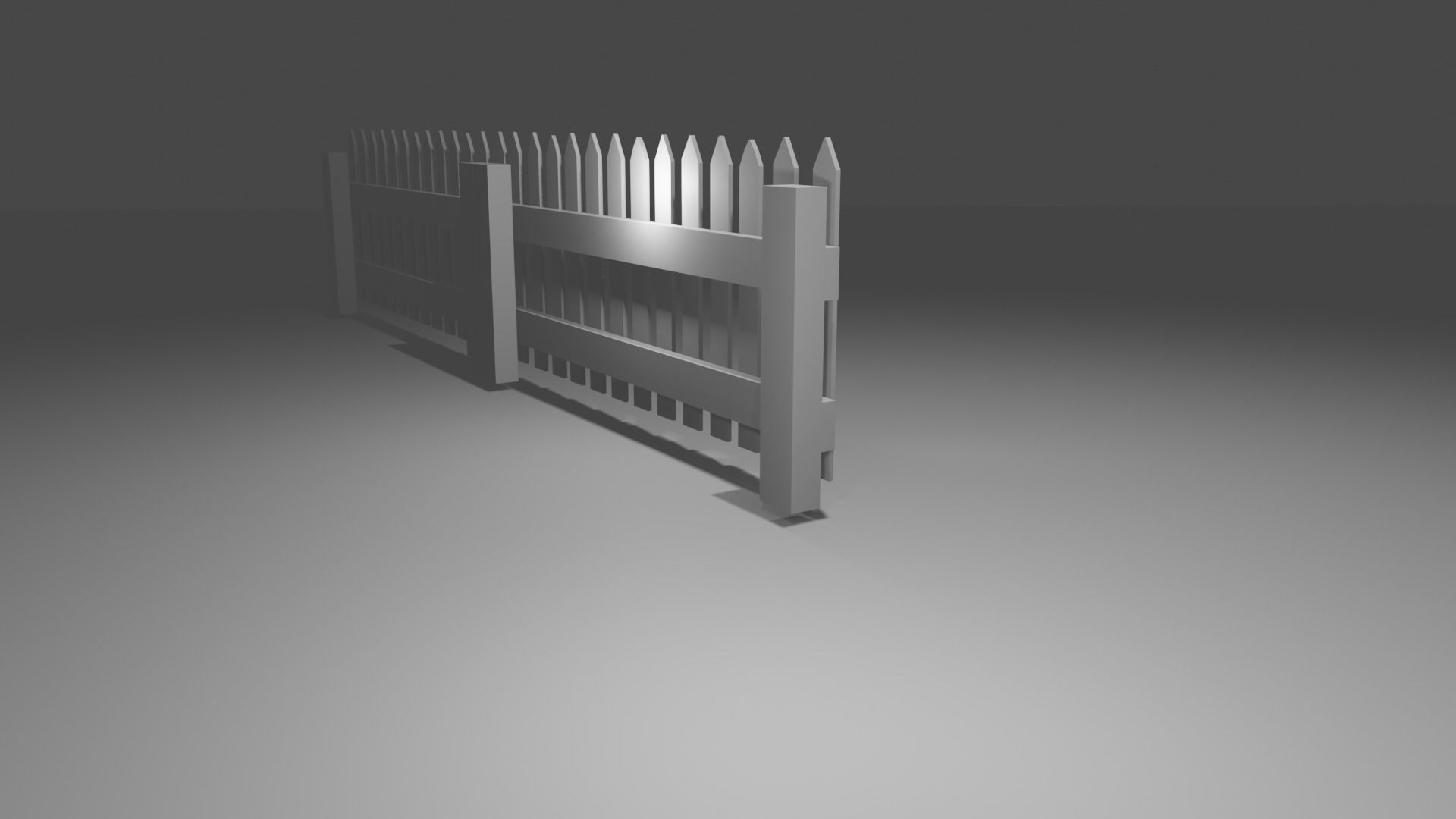 Wood fence lowpoly  Low-poly 3D model_9