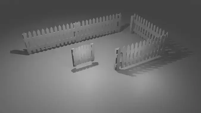 Wood fence lowpoly 