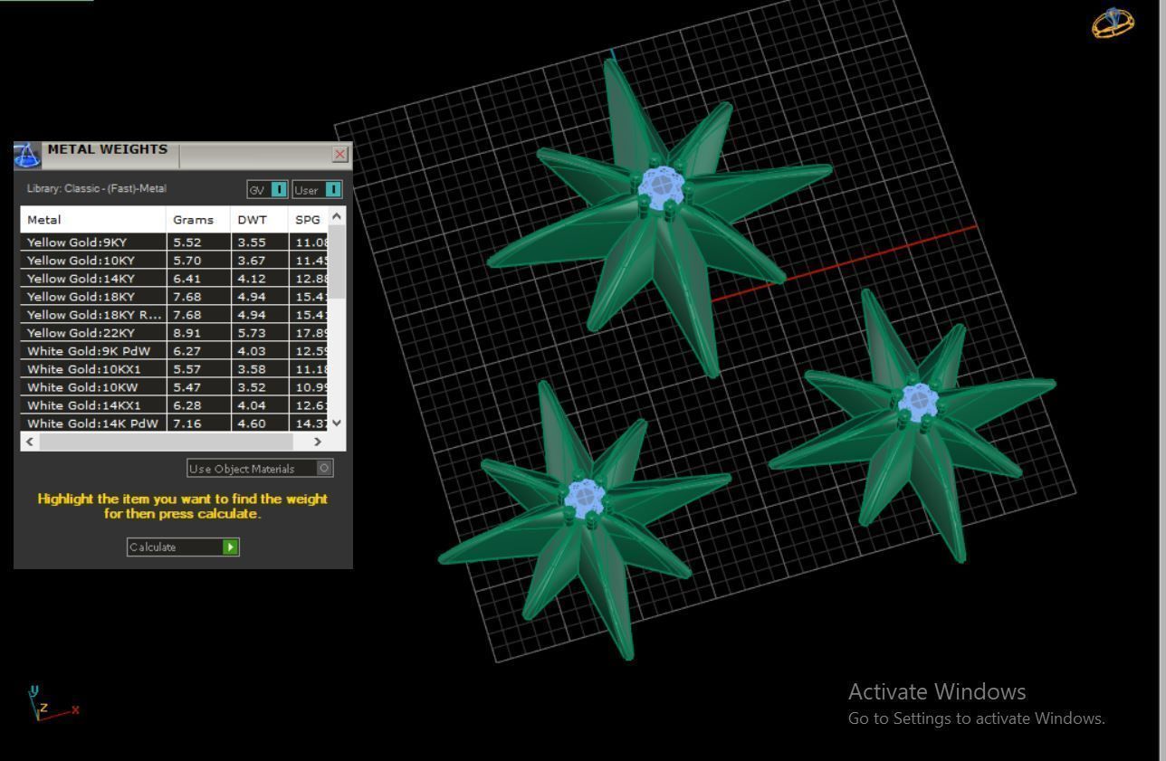 Star Pendant set with Diamond 3d Model 3D print model_5