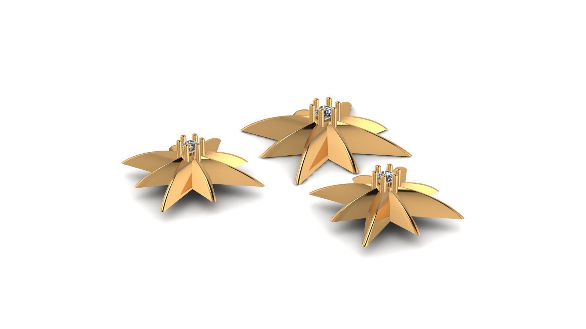 Star Pendant set with Diamond 3d Model 3D print model_3
