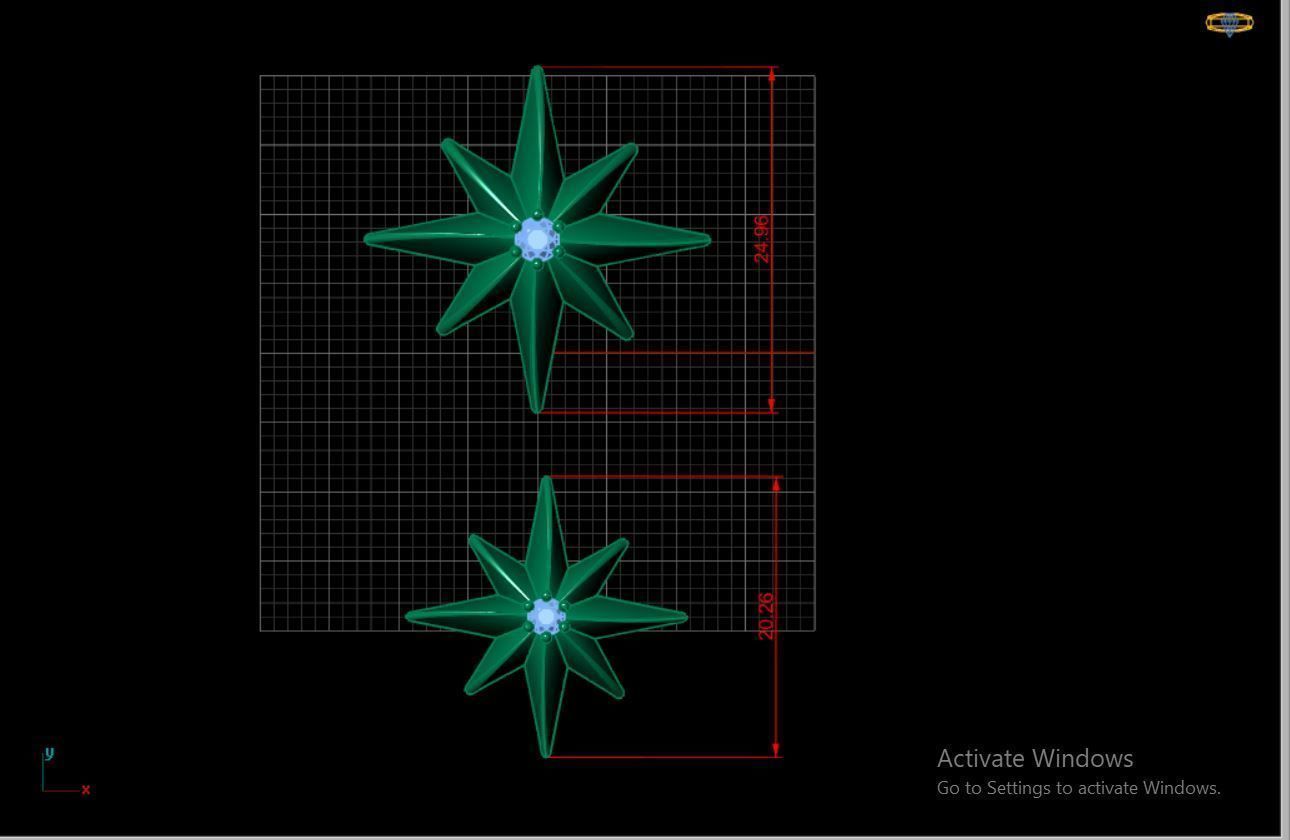 Star Pendant set with Diamond 3d Model 3D print model_4