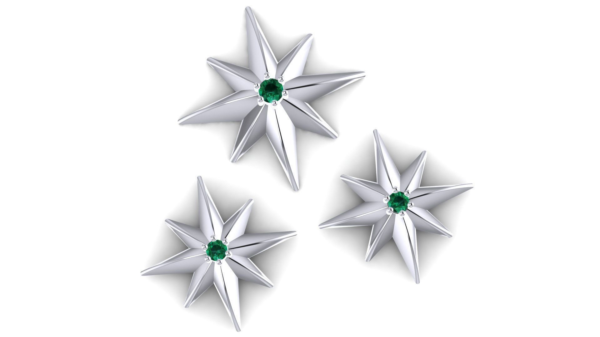 Star Pendant set with Diamond 3d Model 3D print model_1