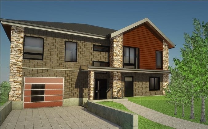 3D MODERN COTTAGE HOUSE MODEL  Low-poly 3D model