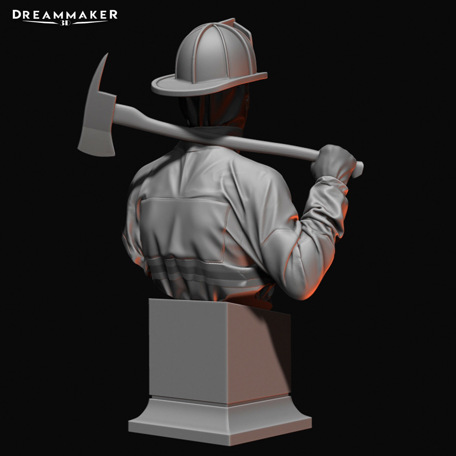Hybrid fireman bust 3D print model_9