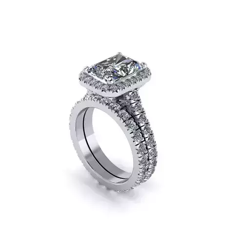 Matching Diamond Engagement Ring R6 3D print model