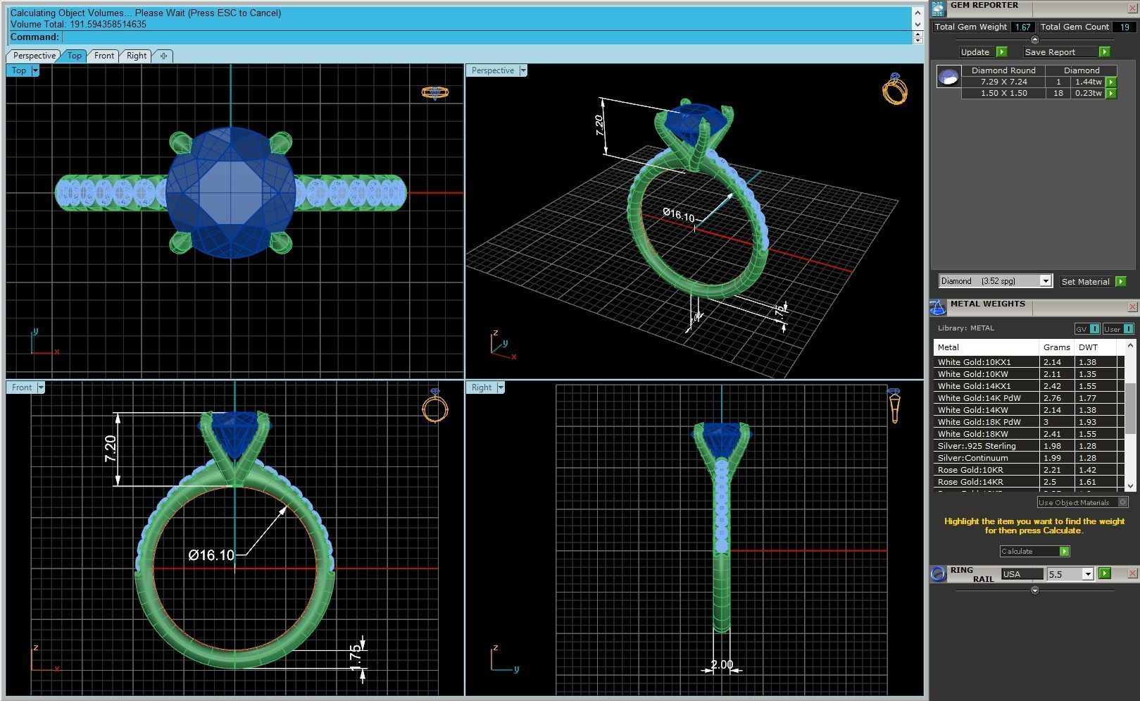 Women Diamond Fashion Ring R120 3D print model_2