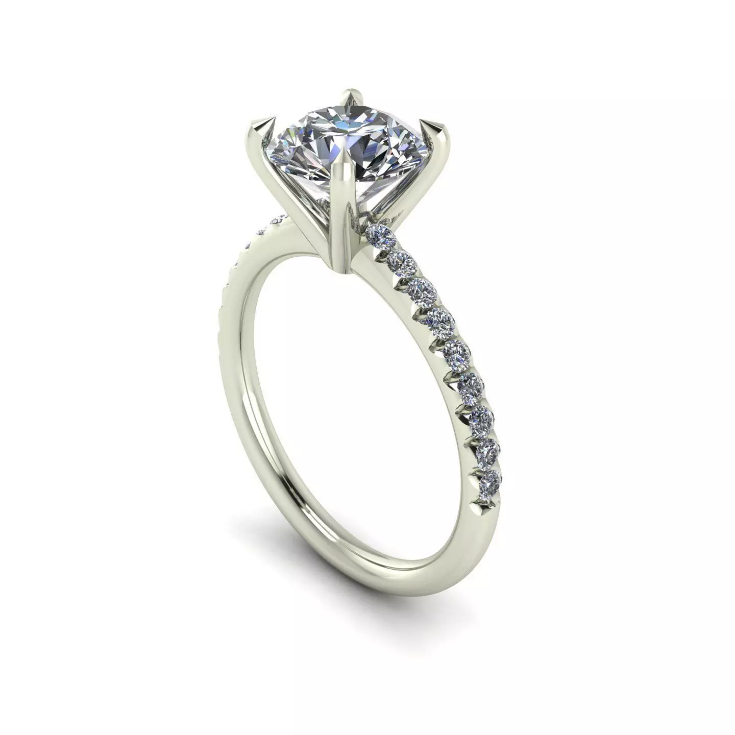 Solitaire Women Diamond Engagement Ring R129 3D print model