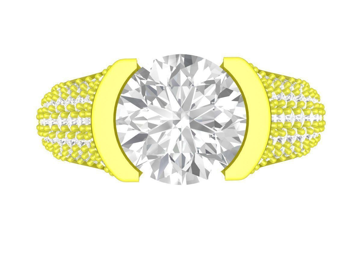 A7494 Fashion Diamond Women Ring 3D Model 3D print model_2