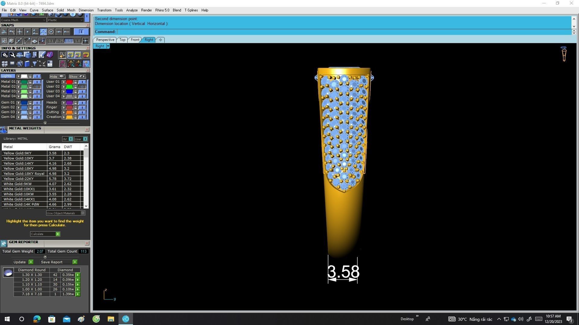 A7494 Fashion Diamond Women Ring 3D Model 3D print model_7