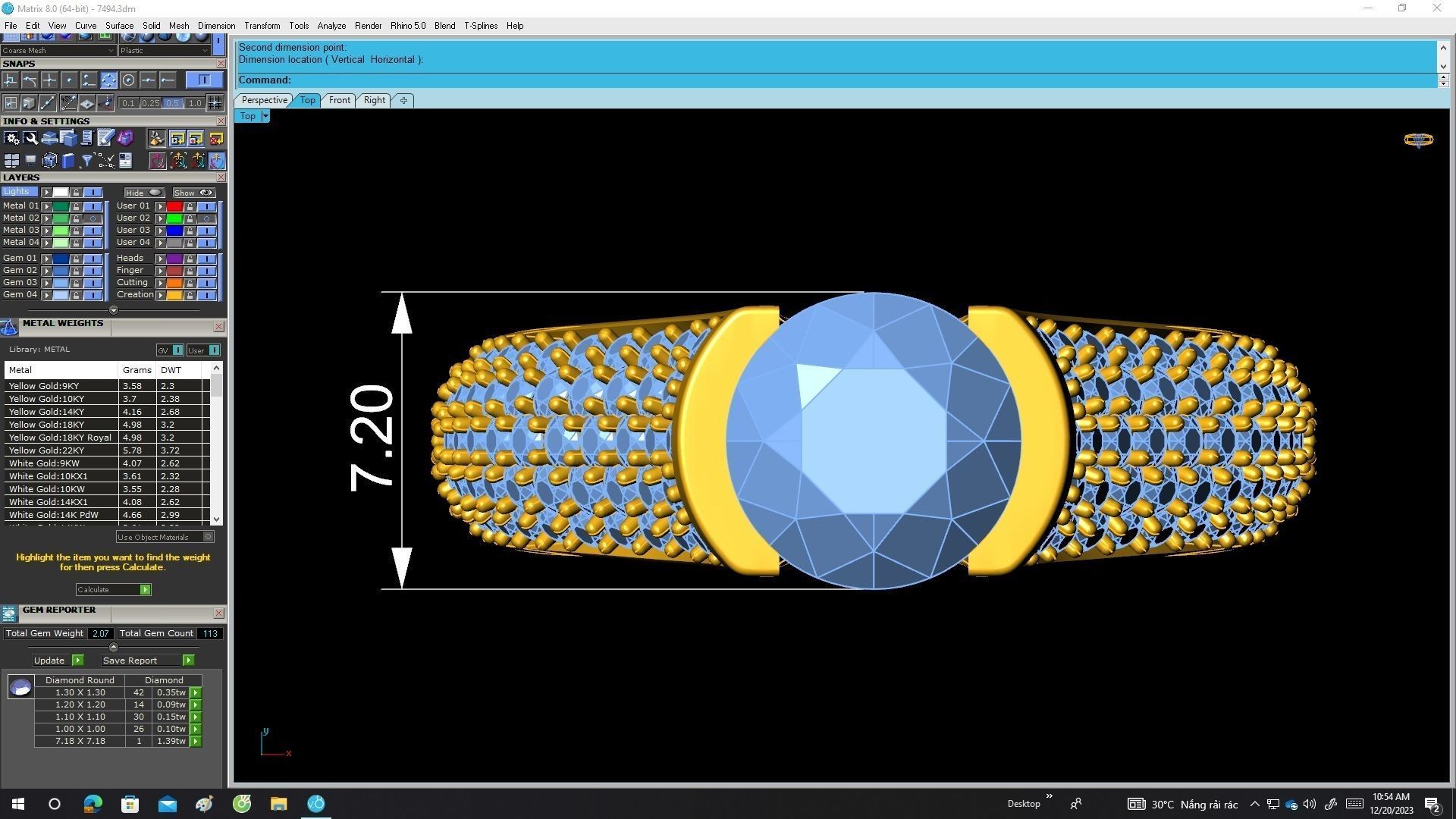 A7494 Fashion Diamond Women Ring 3D Model 3D print model_5