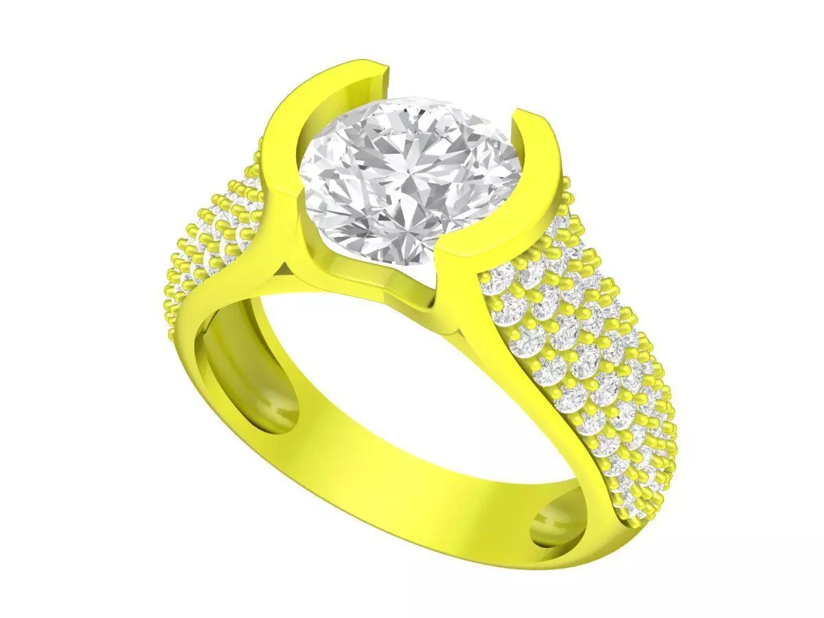 A7494 Fashion Diamond Women Ring 3D Model 3D print model_0
