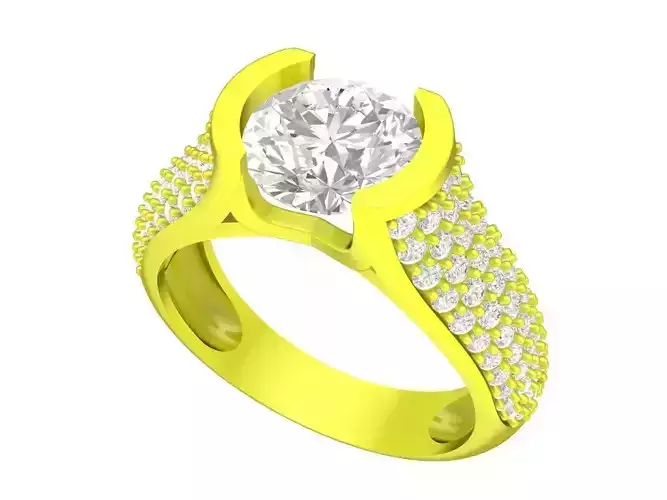 A7494 Fashion Diamond Women Ring 3D Model