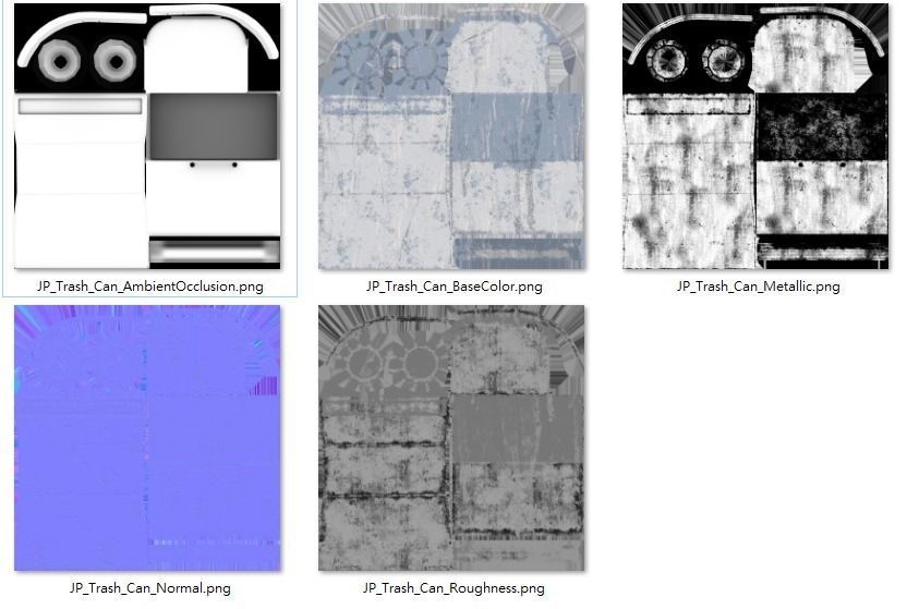 Japanese Rust Trash Can Low-poly 3D model_6