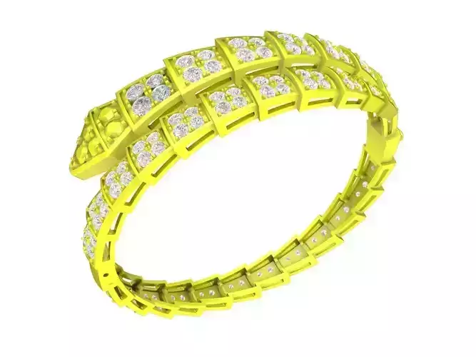 A7517 Luxury Snake Diamond Women Bangle Bracelets 3D Model