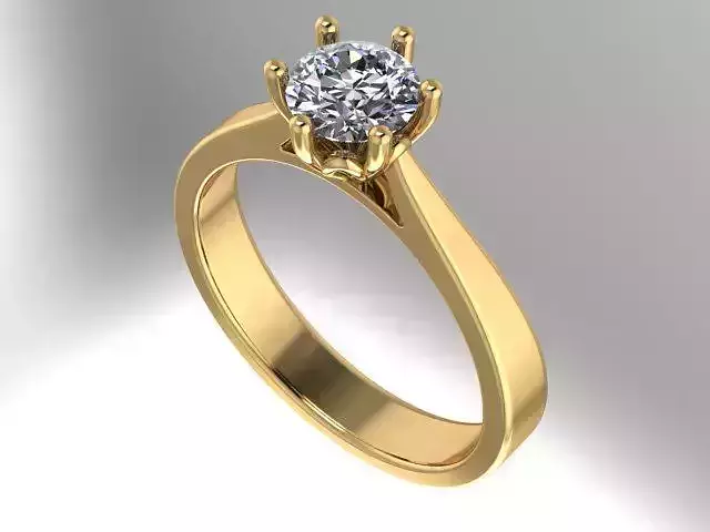 6 Prong Reverse Tapered Engagement Ring