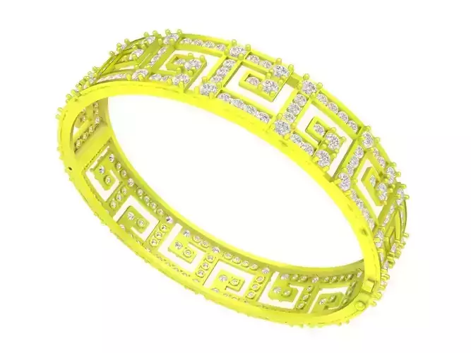A7520 Art Diamond Women Bangle Bracelets 3D Model