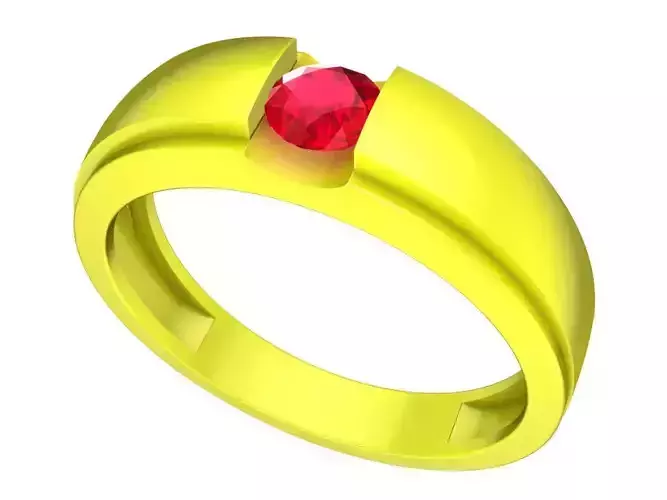 A7526 Korean Style Diamond Wedding Ring 3D Model