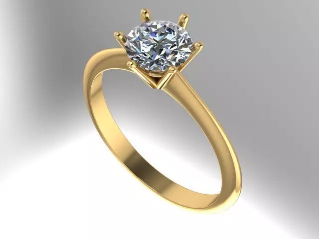 6 Prong Basket Peg Head Reverse Tapered Engagement Ring 3D print model