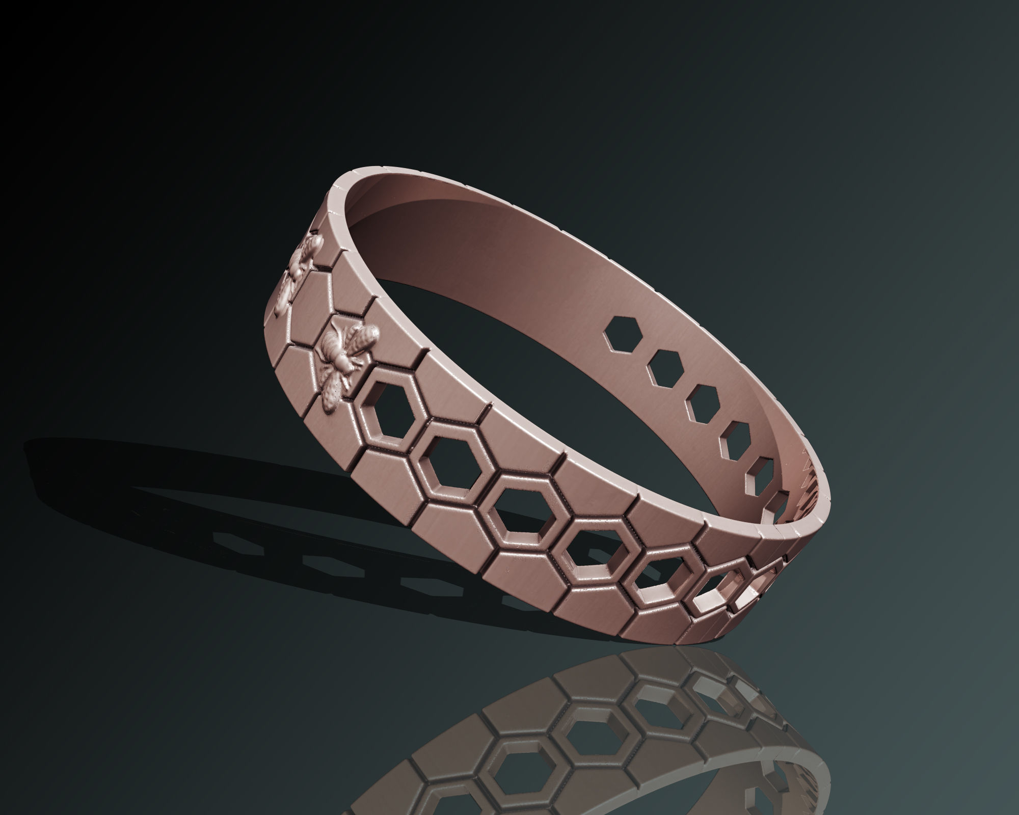 BEE BRACELET 3D print model_3
