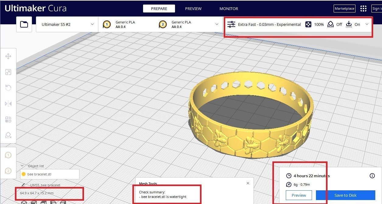 BEE BRACELET 3D print model_5