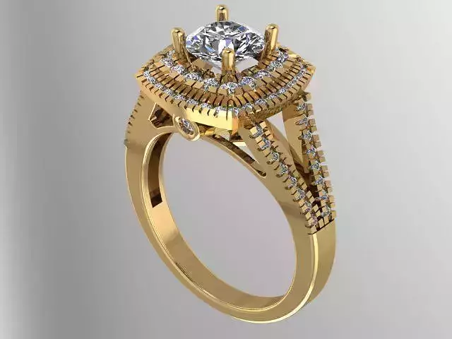 1ct Cathedral Bridge Accent Engagement Ring