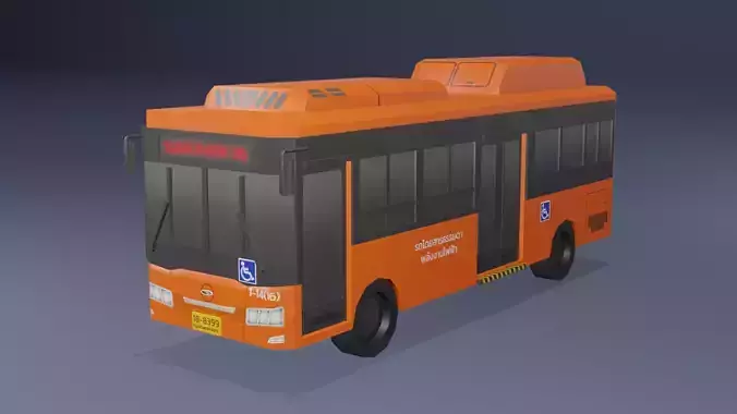 NEX-MINEBUS Orange Thai bus Low poly Low-poly 3D model
