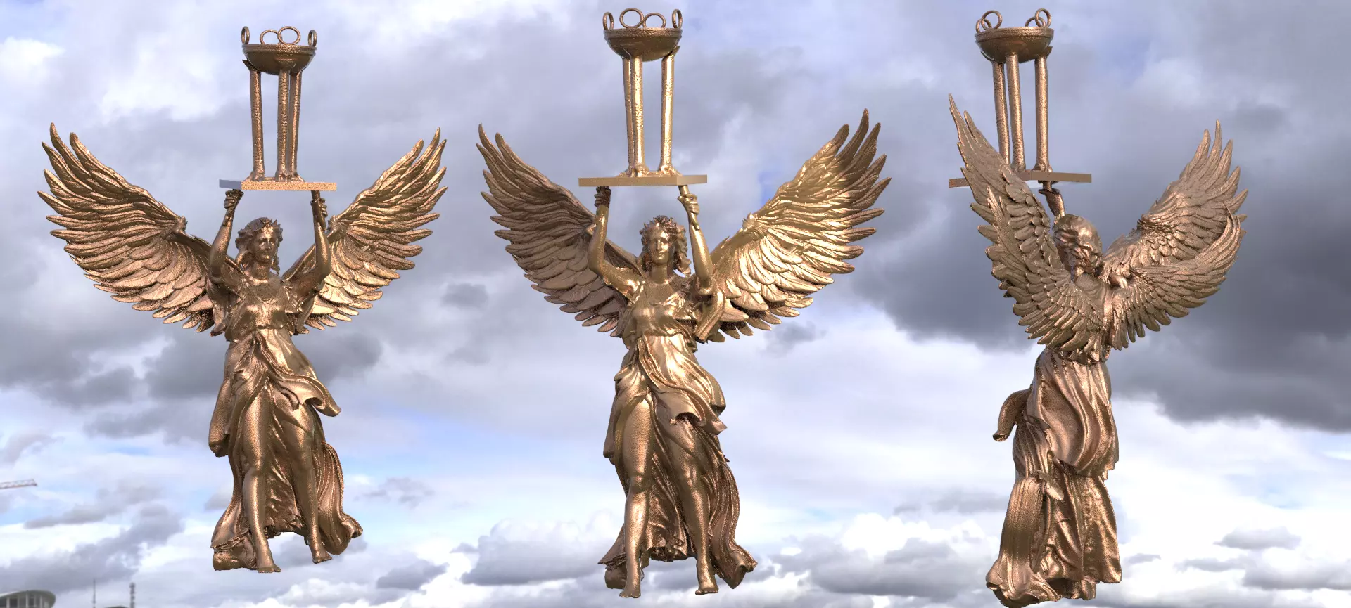 Delphi Torch Statue 3D model_0