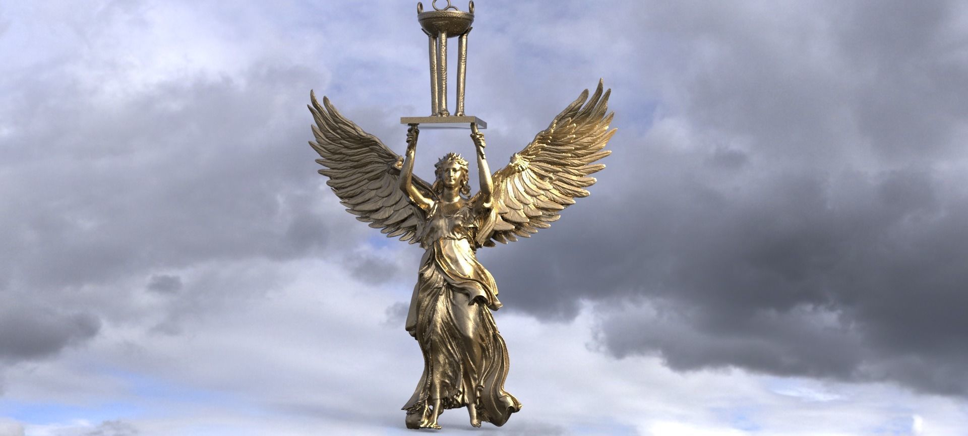 Delphi Torch Statue 3D model_2