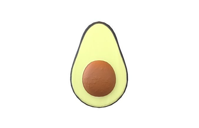 Avocado v1 002 Low-poly 3D model 2