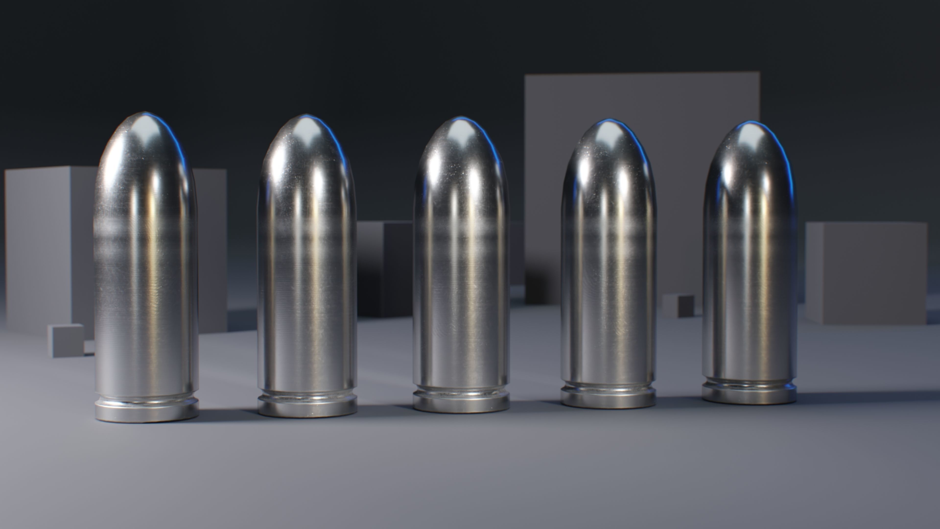 13mm Gyrojet Rocket Bullet Low-poly 3D model_1