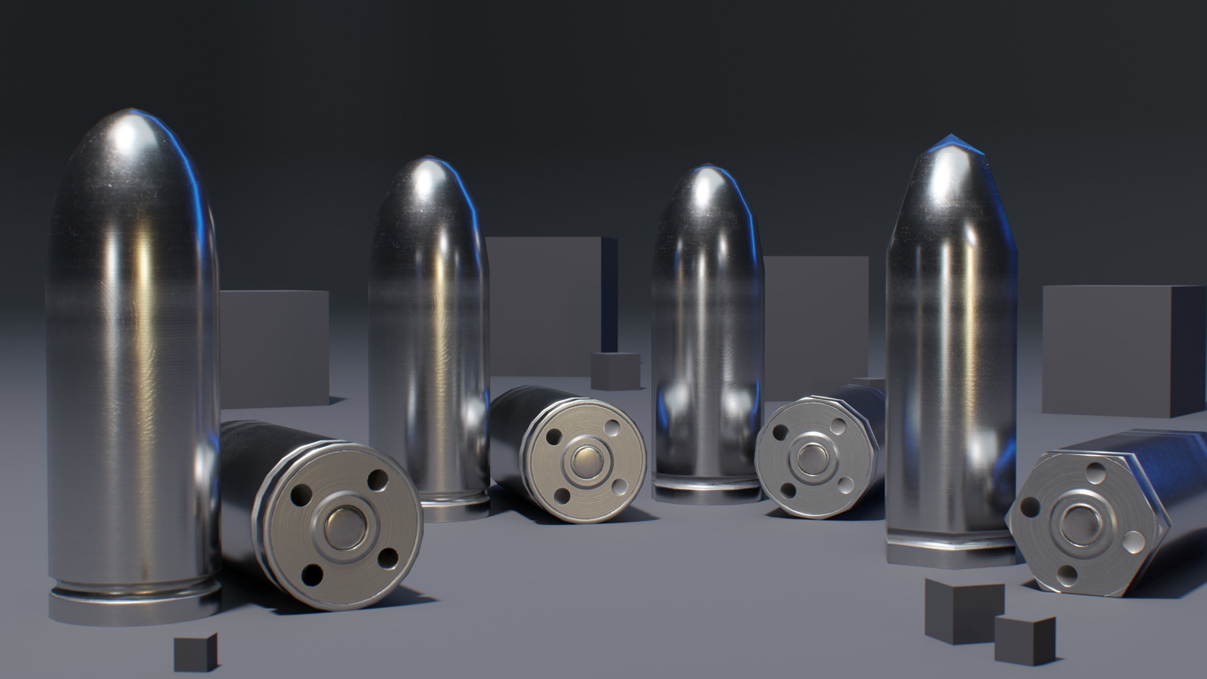13mm Gyrojet Rocket Bullet Low-poly 3D model_2