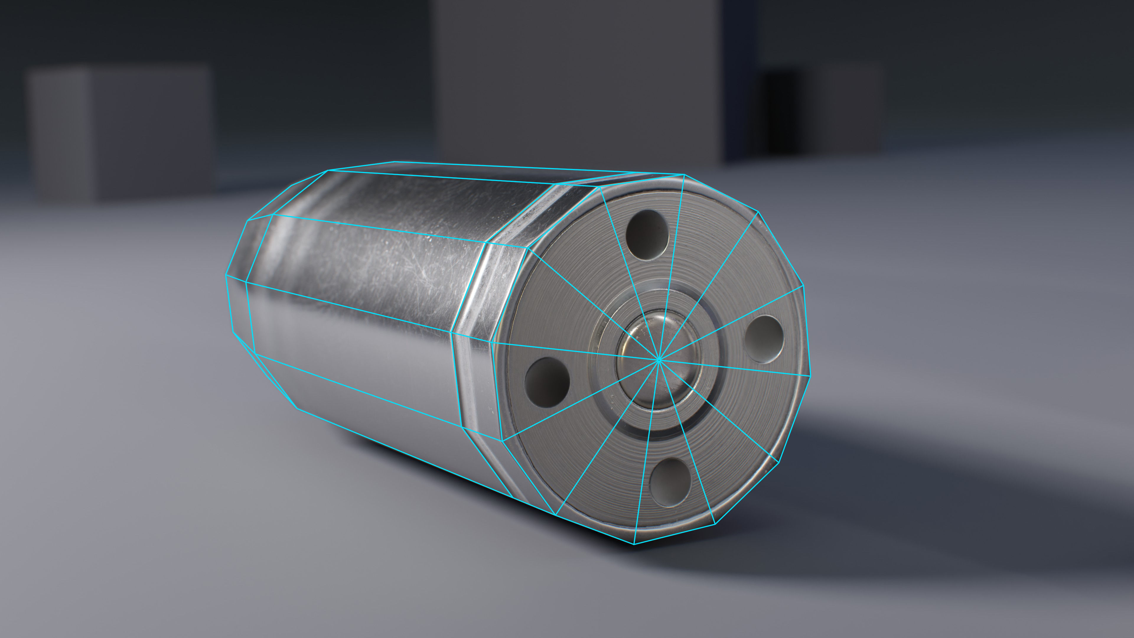 13mm Gyrojet Rocket Bullet Low-poly 3D model_9