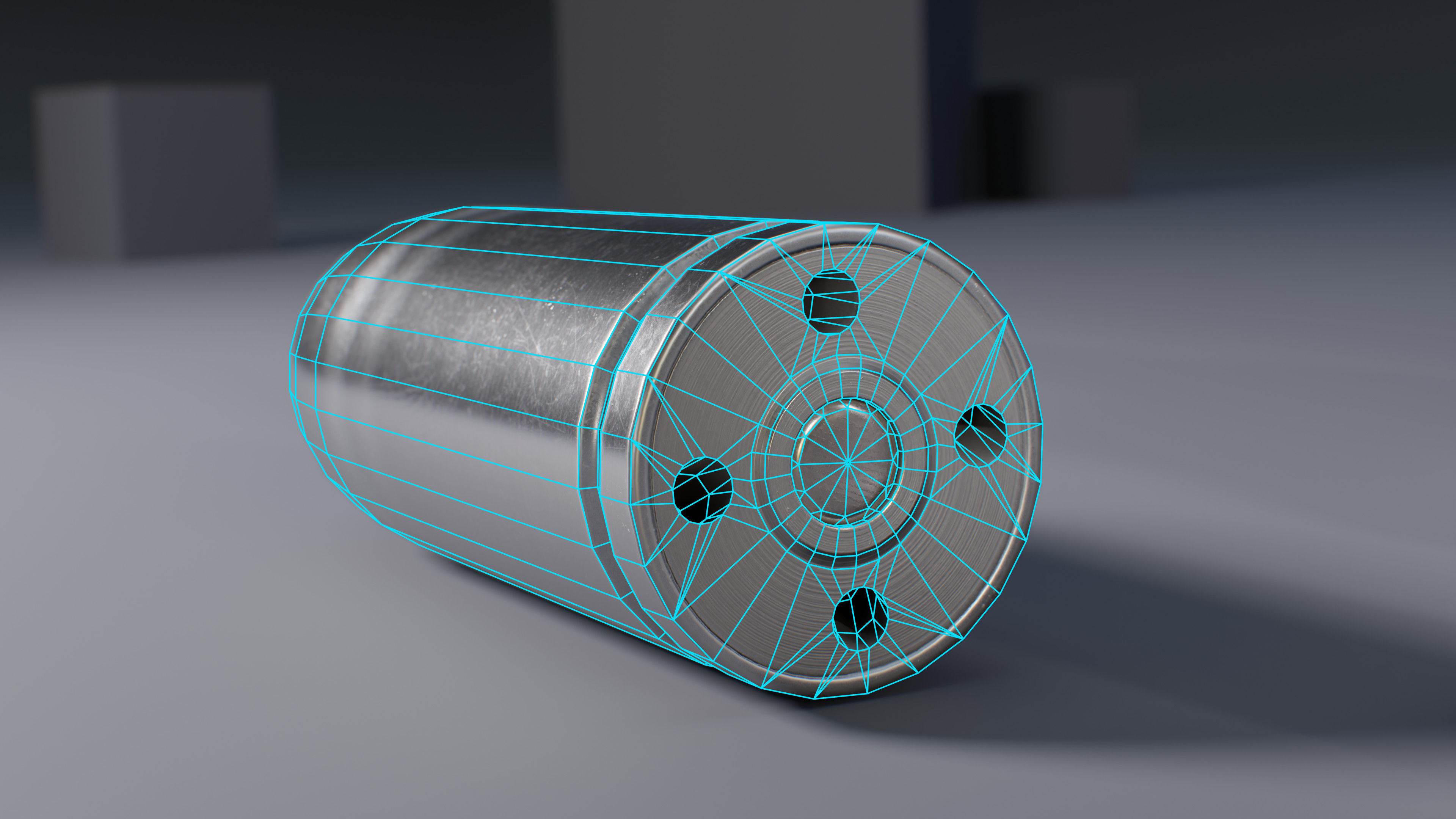 13mm Gyrojet Rocket Bullet Low-poly 3D model_6