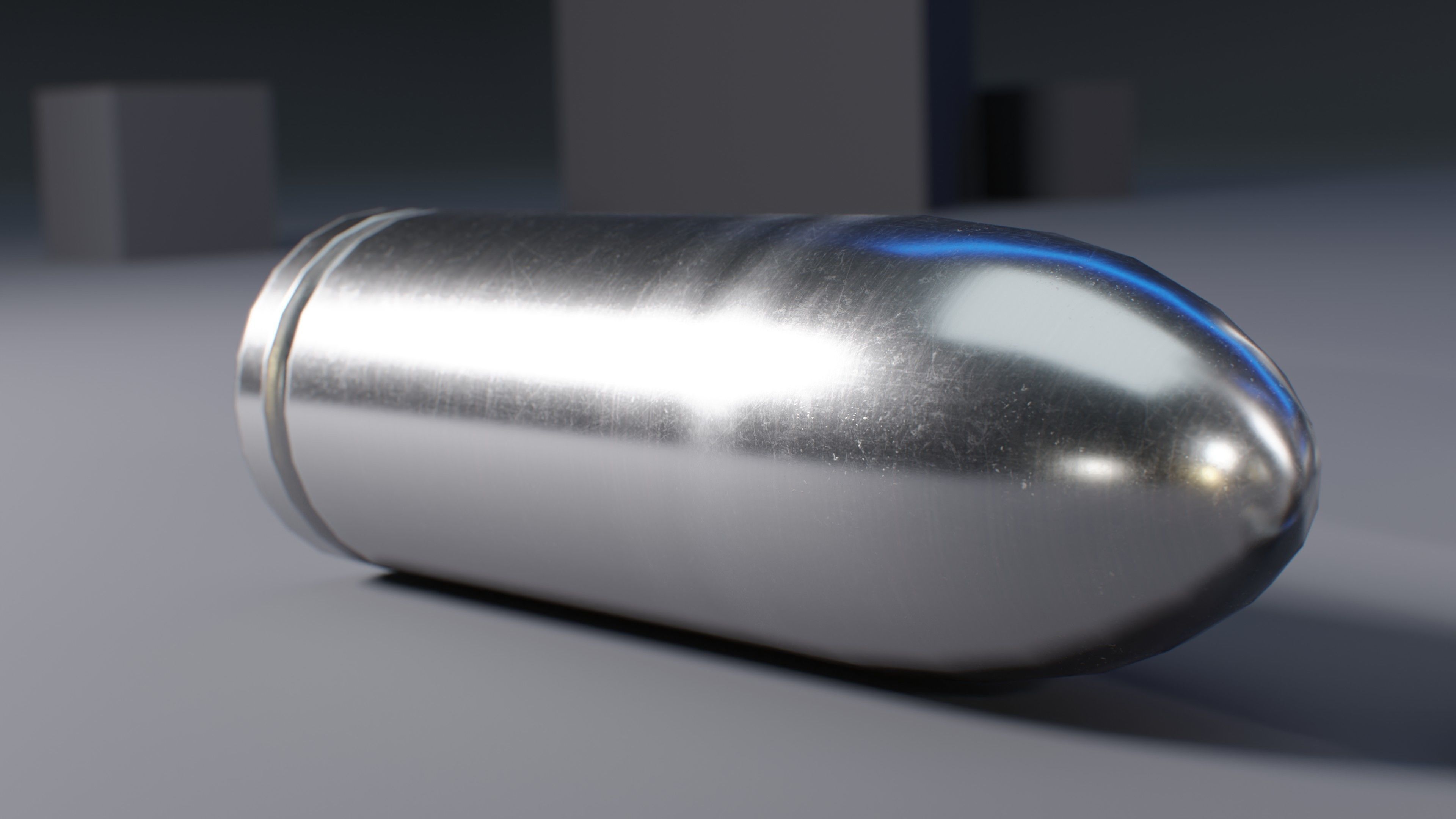 13mm Gyrojet Rocket Bullet Low-poly 3D model_4