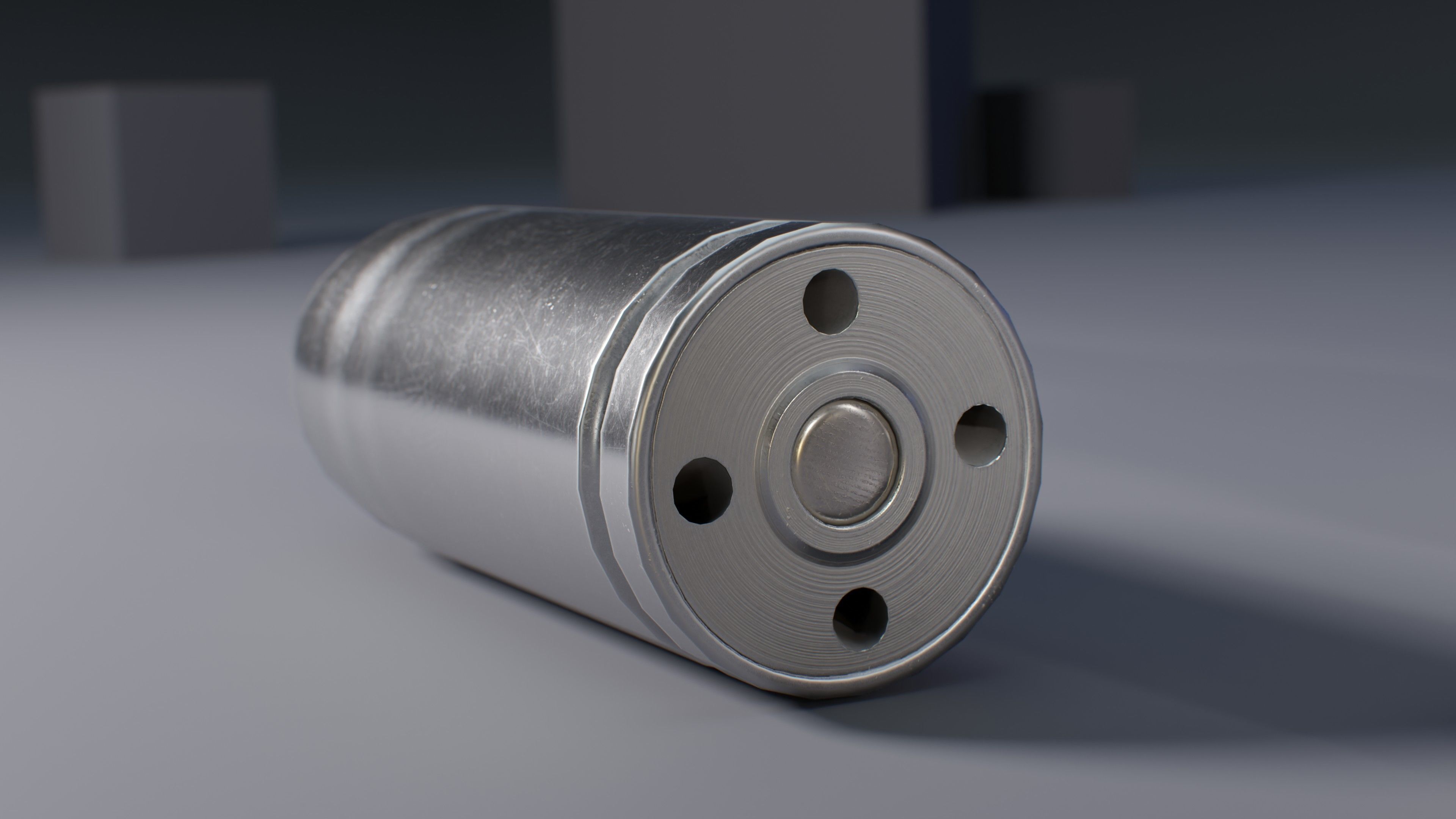 13mm Gyrojet Rocket Bullet Low-poly 3D model_5