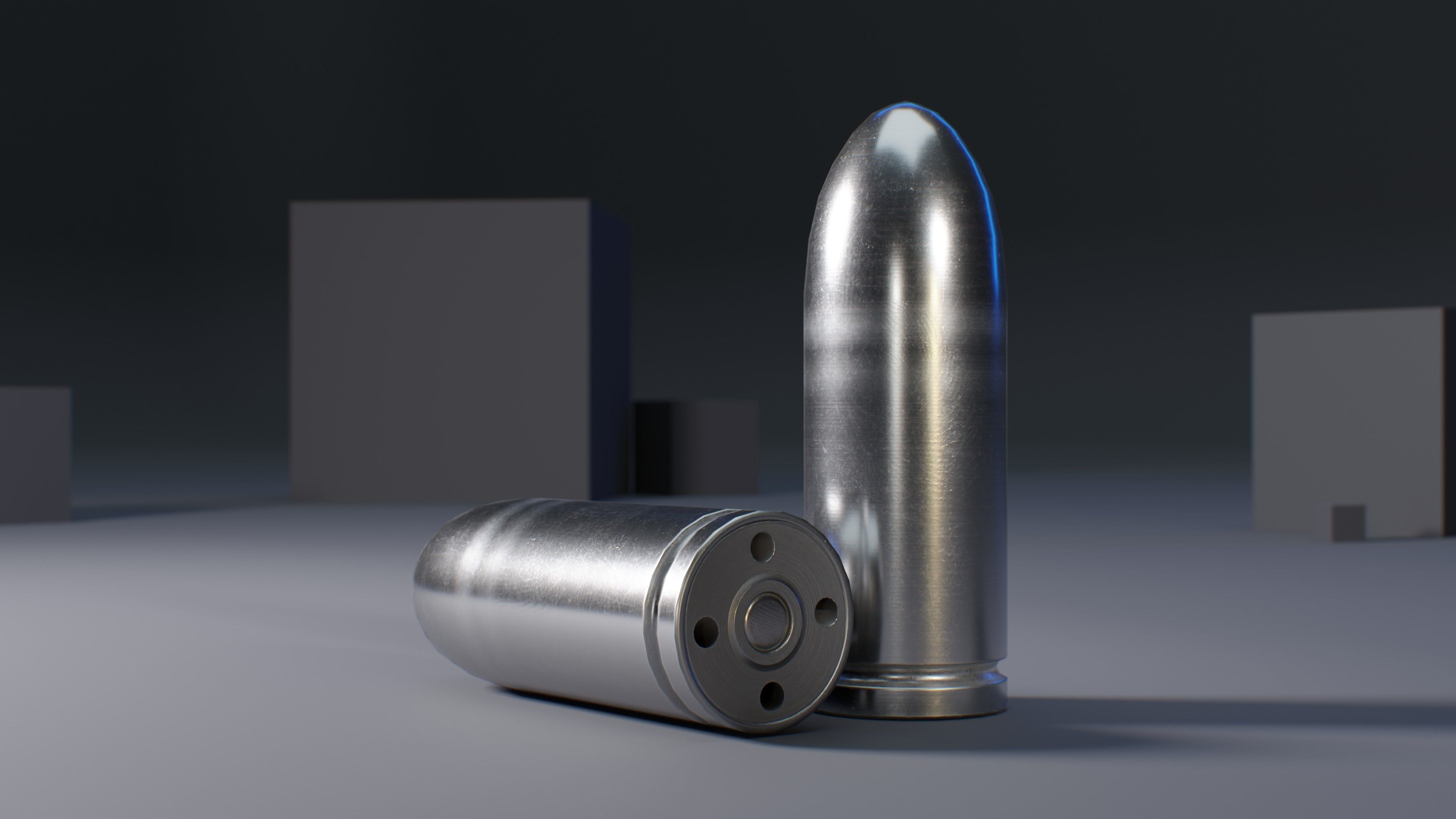 13mm Gyrojet Rocket Bullet Low-poly 3D model_10