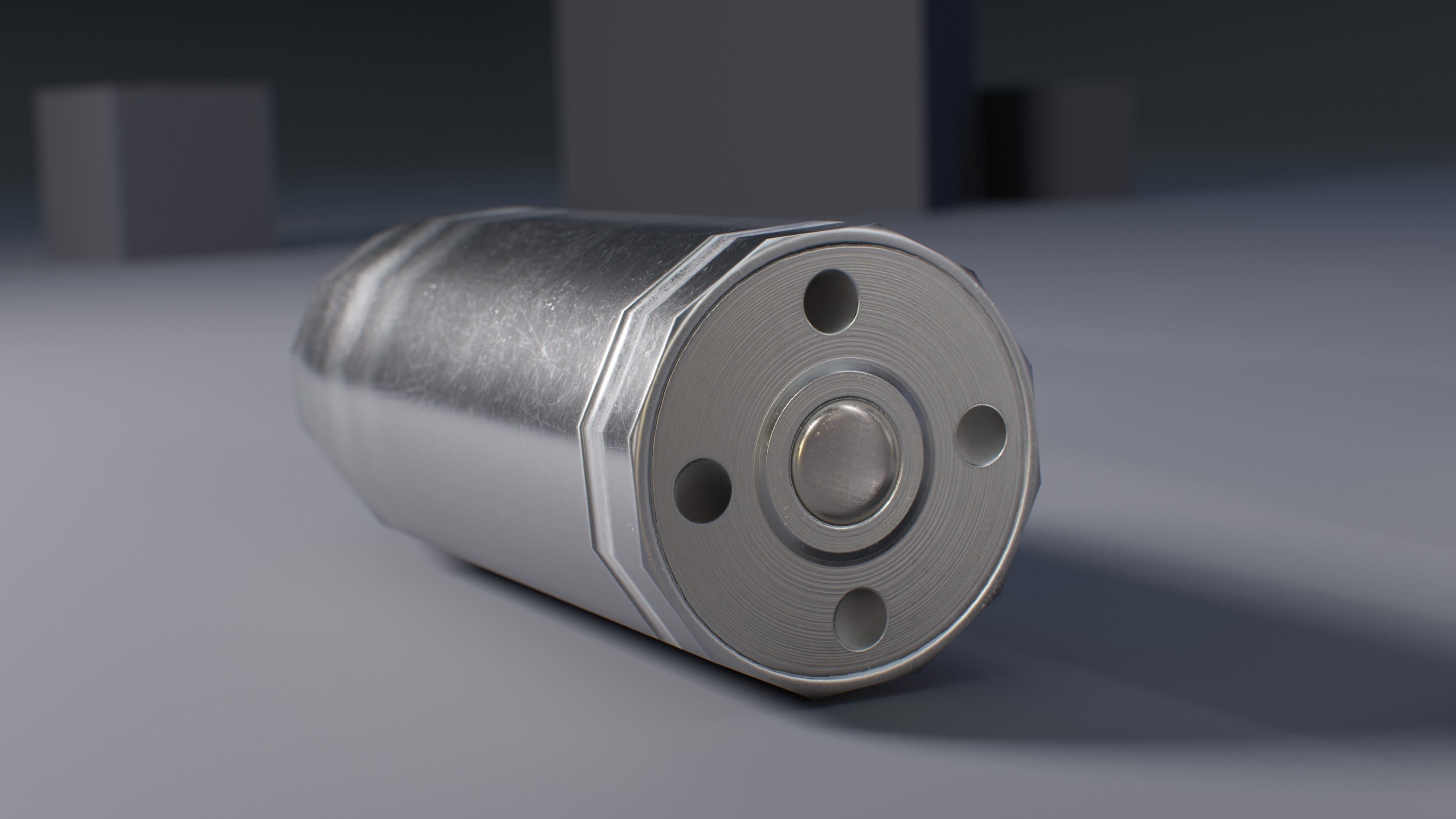 13mm Gyrojet Rocket Bullet Low-poly 3D model_8