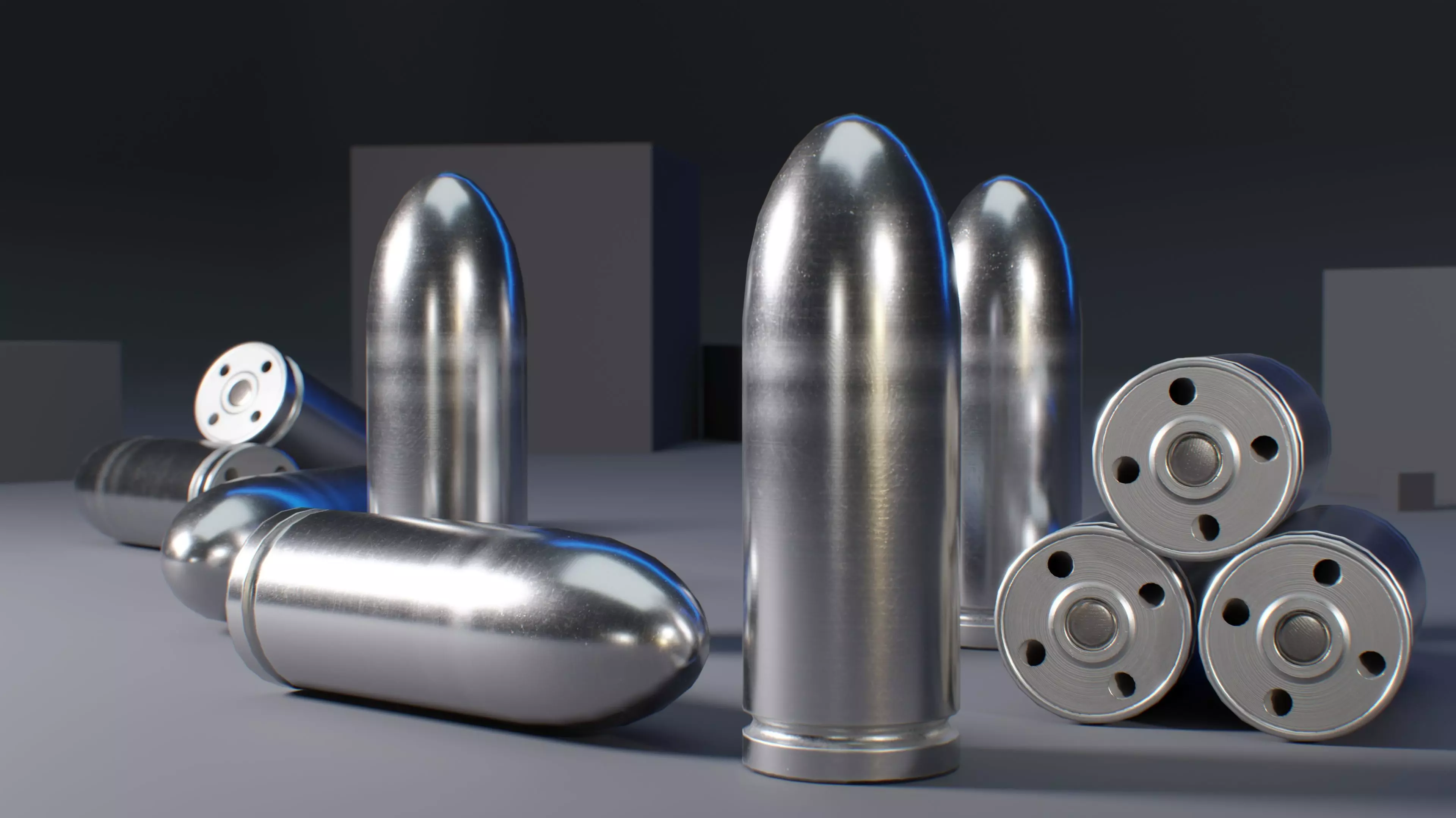 13mm Gyrojet Rocket Bullet Low-poly 3D model_0