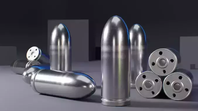 13mm Gyrojet Rocket Bullet Low-poly 3D model