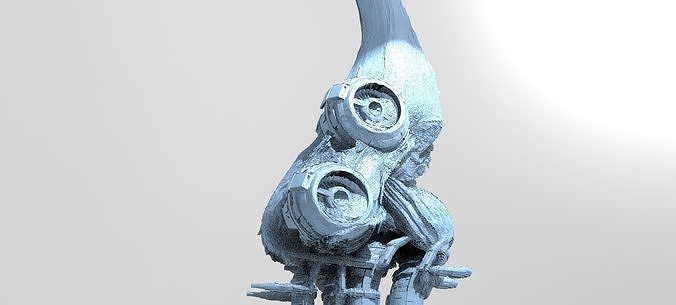 asteroid moon base exhaust funnels 3D model