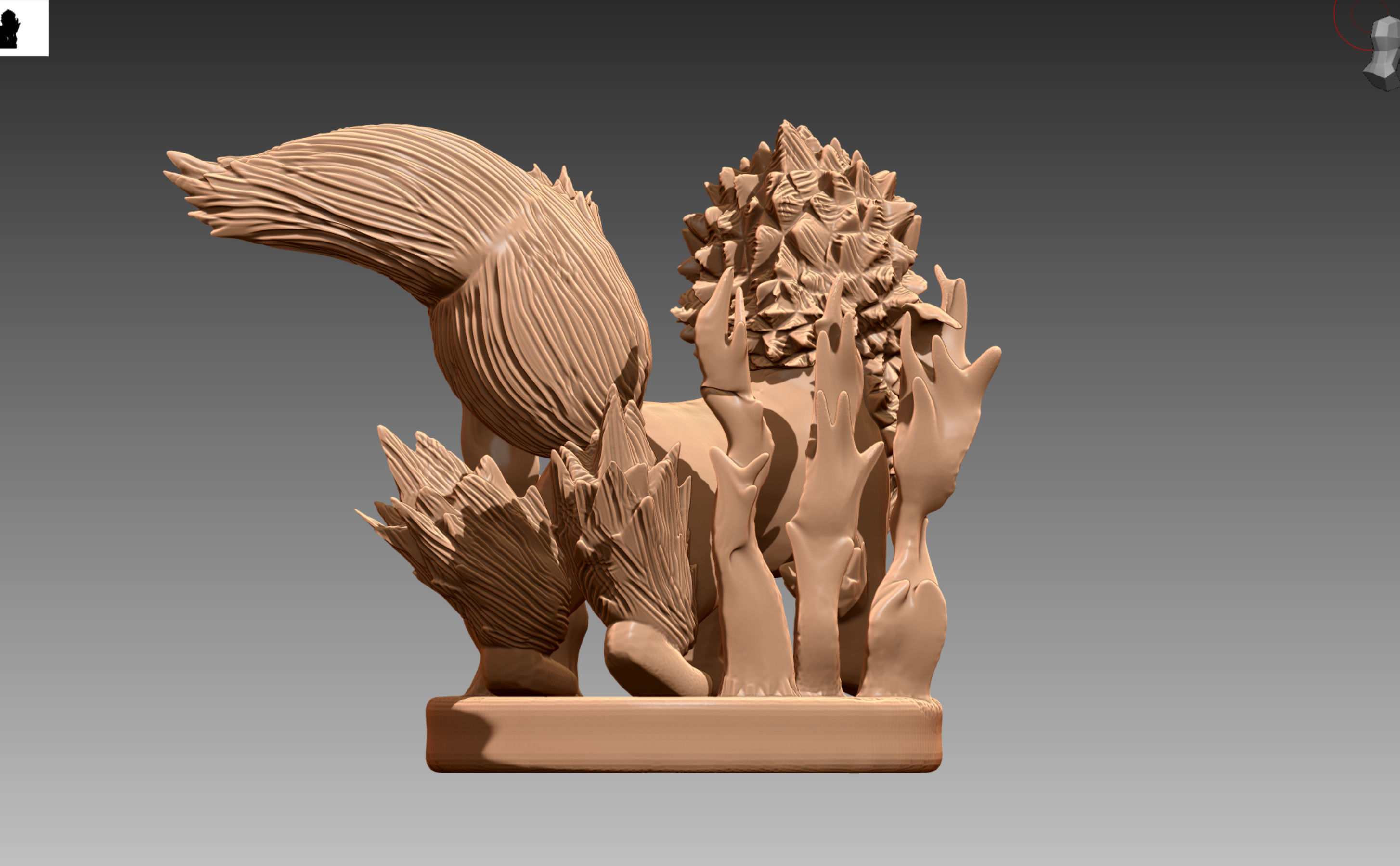 Arcanine growling Pokemon OBJ STL 3D print model_6