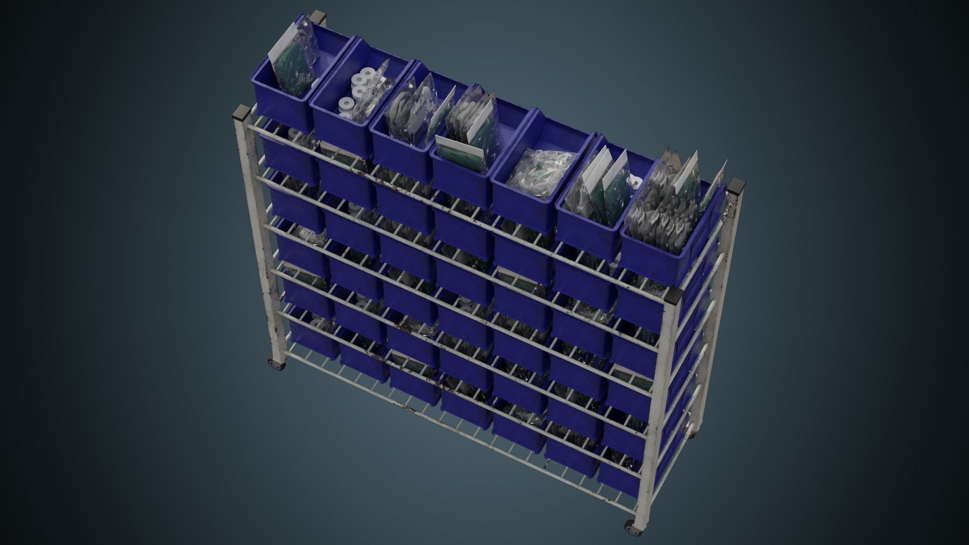 Medical Shelf 2B Low-poly 3D model_1