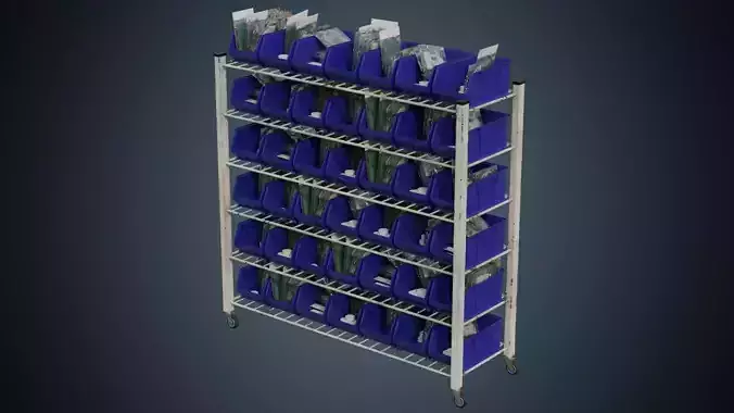 Medical Shelf 2B  Low-poly 3D model