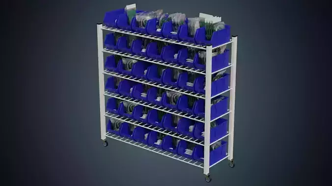 Medical Shelf 2 Basic Low-poly 3D model