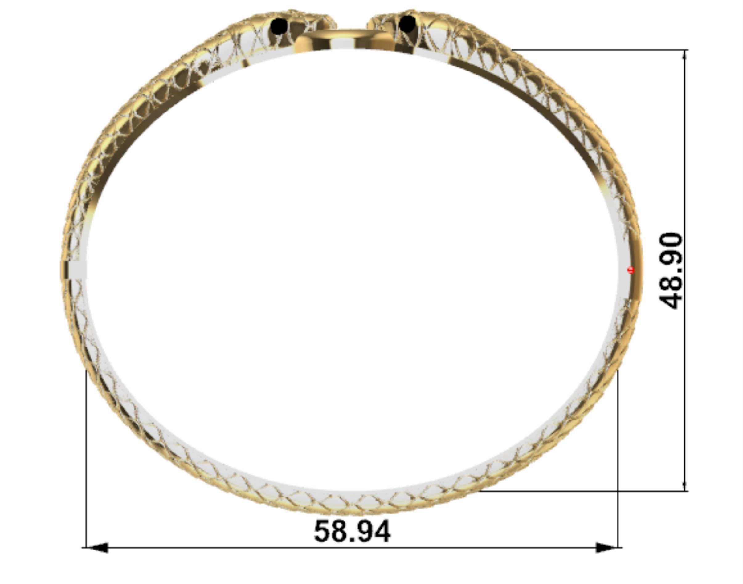 SNAKE BANGLE 3D print model_7