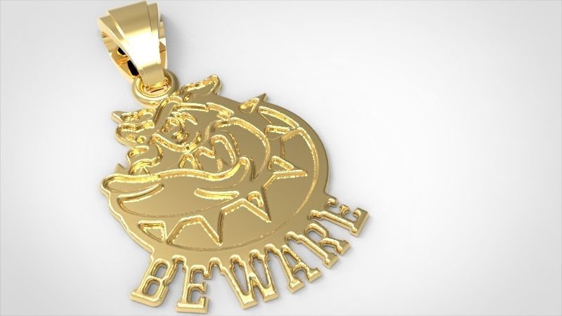 Guardian of Strength Bull Dog Pendant Jewelry Necklace Charm 3D print model_6